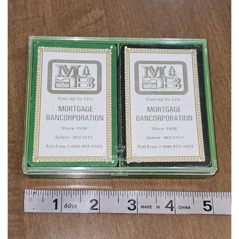 2 VTG Decks Playing Cards Mortgage Bancorporation Bank Salem Oregon READ